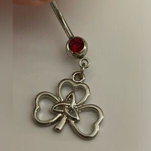 316L Stainless Steel Irish Celtic Clover Belly Ring 14g NEW